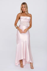 Silker Moments Satin Maxi Dress Pink