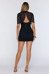 Upgrade Is Me Mesh Mini Dress Black