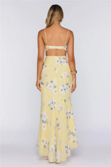 Morning Sun Floral Twist Maxi Dress Yellow