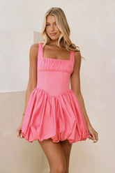 Blush Wink Bubble Mini Dress Pink