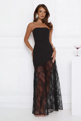 Fit For The Front Row Strapless Maxi Dress Black