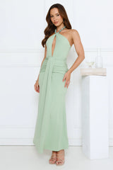 Pretty Icon Halter Maxi Dress Green