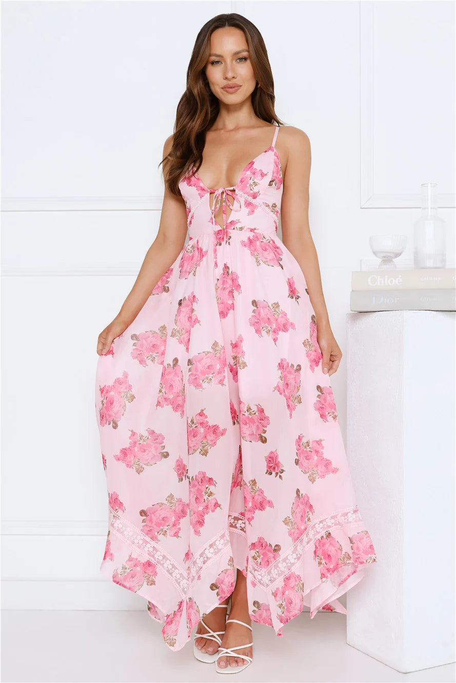 Fleur De Luxe Maxi Dress Pink