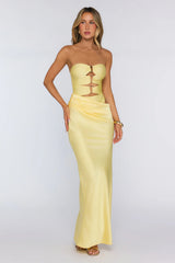 Proof of Style Strapless Maxi Dress Yellow