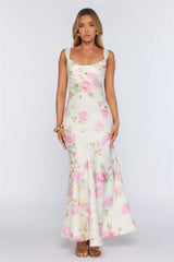Floral Studio Satin Maxi Dress Pink