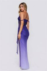 Resort Ready Mesh Off Shoulder Maxi Dress Purple