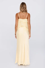 Private Plans Satin Maxi Dress Yellow