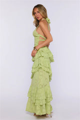 Daydream Hour Halter Maxi Dress Lime