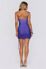Seaside State One Shoulder Mini Dress Purple