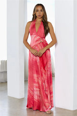 Style Influence Halter Maxi Dress Red