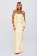 Private Plans Satin Maxi Dress Yellow