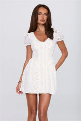 Gentle Moon Embroidered Mini Dress White