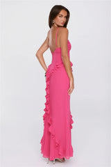 Balmy Nights Club Maxi Dress Hot Pink