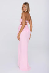 Sunlit Aura Strapless Maxi Dress Pink