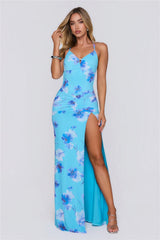 Where Summer Stays Mesh Maxi Dress Blue