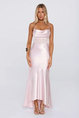 Silker Moments Satin Maxi Dress Pink