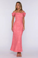 Effortlessly Her Moment Maxi Dress Coral