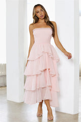 Always The Moment Strapless Maxi Dress Pink