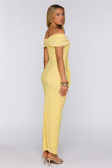 Sunshine Pop Off Shoulder Maxi Dress Yellow
