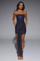 Own It Fully Strapless Sequin Mini Dress Navy