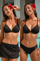 Triple Threat Black 3-Piece Bikini Set
