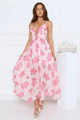 Fleur De Luxe Maxi Dress Pink