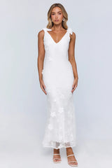 Poolside Summer Maxi Dress White