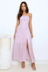 Sunbeam Veil Strapless Maxi Dress Lilac