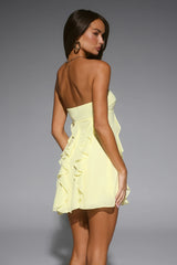 Well Dressed Tonight Embellished Strapless Mini Dress White