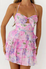 Champagne Joy Halter Mini Dress Red