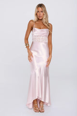 Silker Moments Satin Maxi Dress Pink