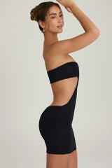 Bandeau Cut-Out Mini Dress in Black