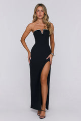 Diamond Of Mine Strapless Maxi Dress Black