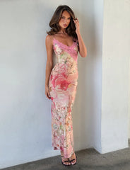 LYRE MAXI DRESS - WATERCOLOUR FLORAL