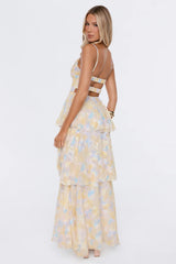 Sweet Luxury Maxi Dress Yellow Print