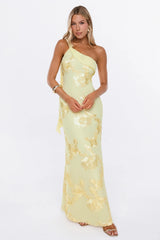It Girl Energy One Shoulder Maxi Dress Yellow