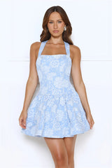 Command The Room Mini Dress Blue