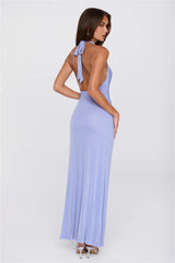 Starfire Muse Halter Maxi Dress Periwinkle
