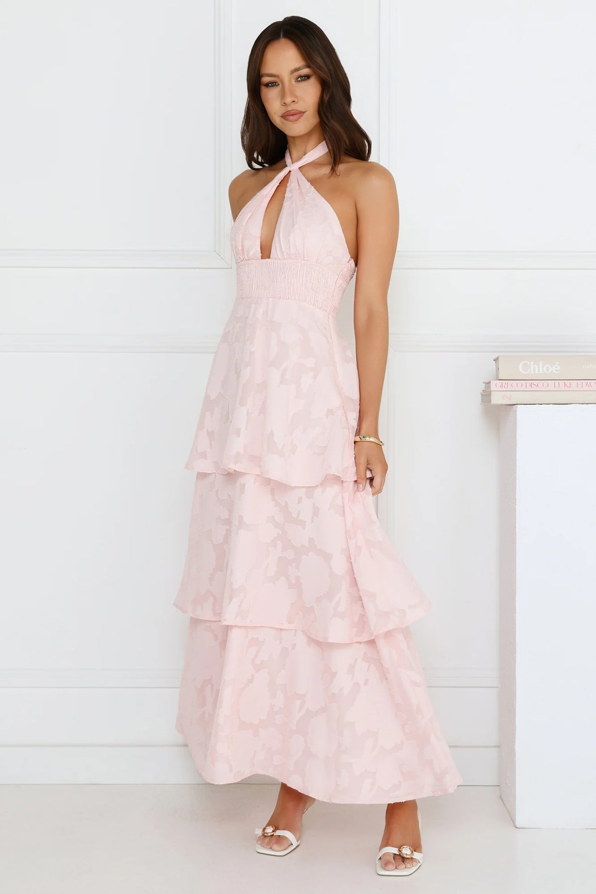 Island Sway Halter Maxi Dress Pink