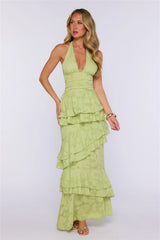 Daydream Hour Halter Maxi Dress Lime