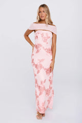 Worth the Plans Mesh Off Shoulder Maxi Dress Pink