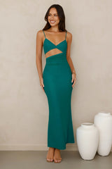 Poised Perfection Mesh Maxi Dress Green