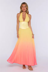 Sunset Pop Halter Maxi Dress Ombre