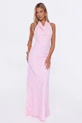 This Gets Attention Halter Maxi Dress Pink