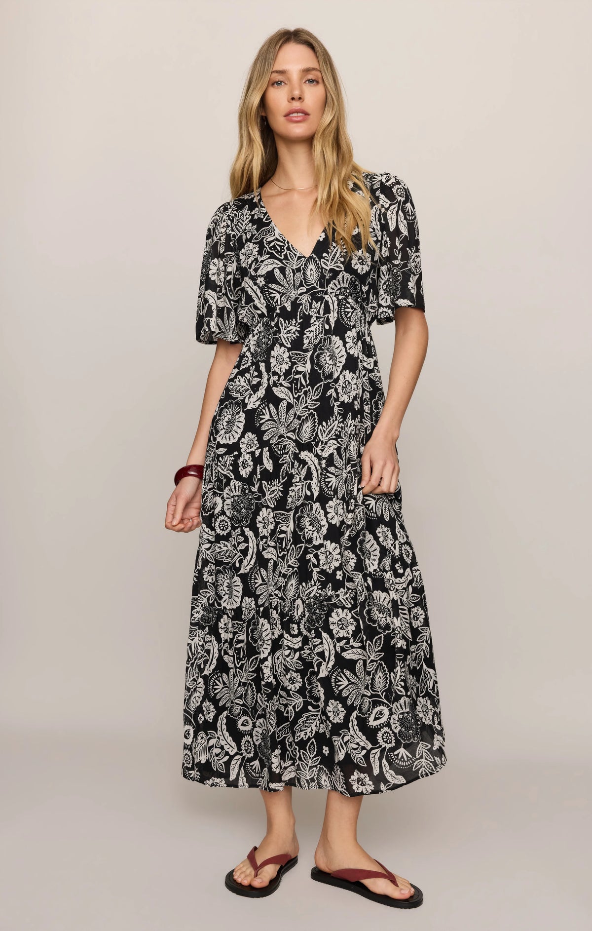 Lacey Floral Midi Dress