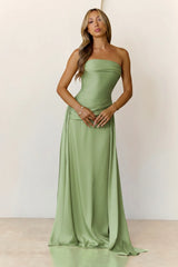 Sugar Cubes Strapless Maxi Dress Sage