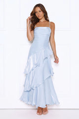 Peachy Glow Maxi Dress Blue