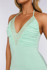 Glow On Girl Halter Mini Dress Mint