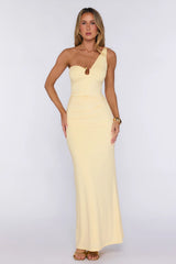 Dreamers Delight One Shoulder Maxi Dress Yellow