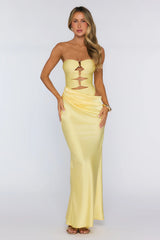 Proof of Style Strapless Maxi Dress Yellow